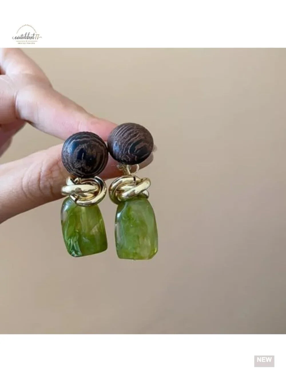 Retro Geometric Statement Earrings Lightweight Resin Imitation Amber Dangle Drop
